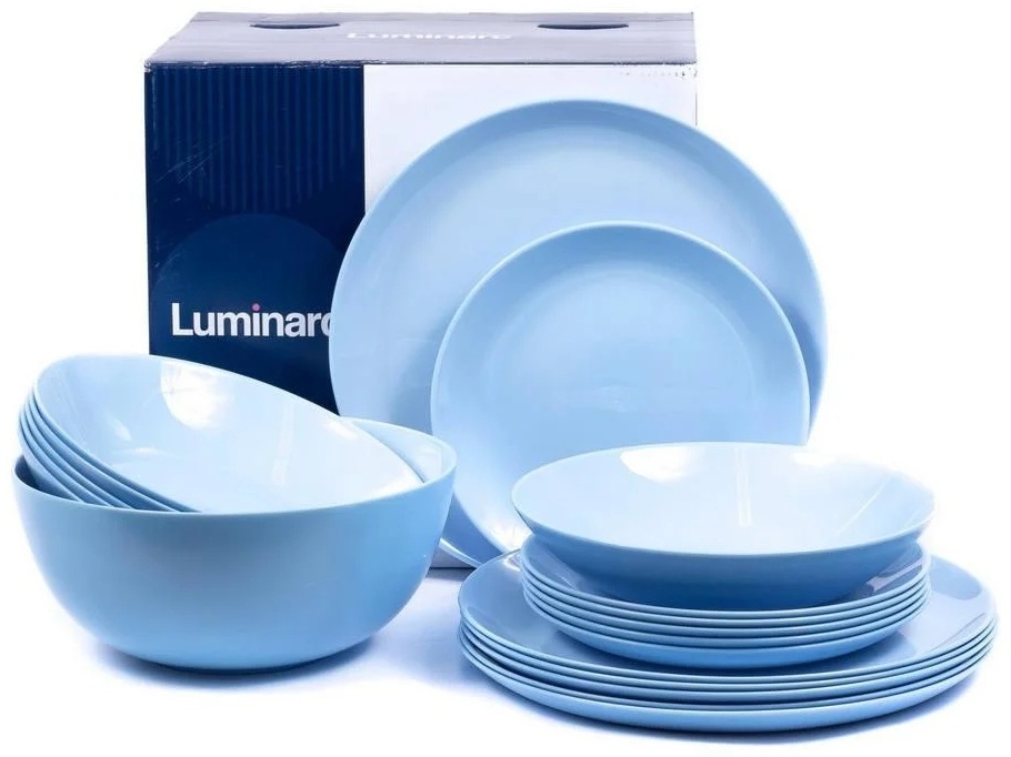 Сервиз на 6 персон Luminarc Diwali Light Blue, предметов: 19, столовый, стекло