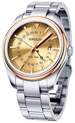 Кварцевые SOKOLOV розовое золото, сталь