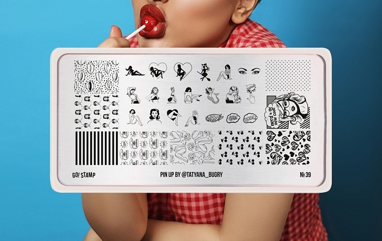 Go! Stamp Пластина для стемпинга 39 Pin Up by @tatyana_bugry