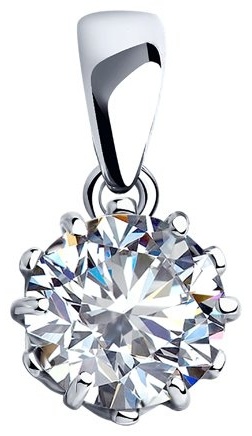 Подвеска Diamant 94-130-01218-1_skazka_2 вес 1.3 г серебро, фианит