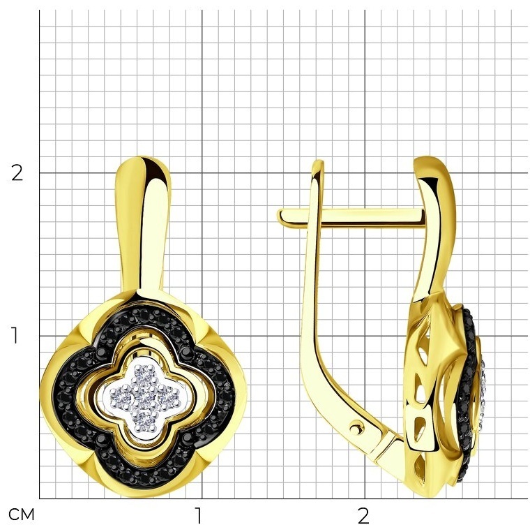Серьги SOKOLOV EAR-SO-585-683913 вес 4 г золото, бриллиант
