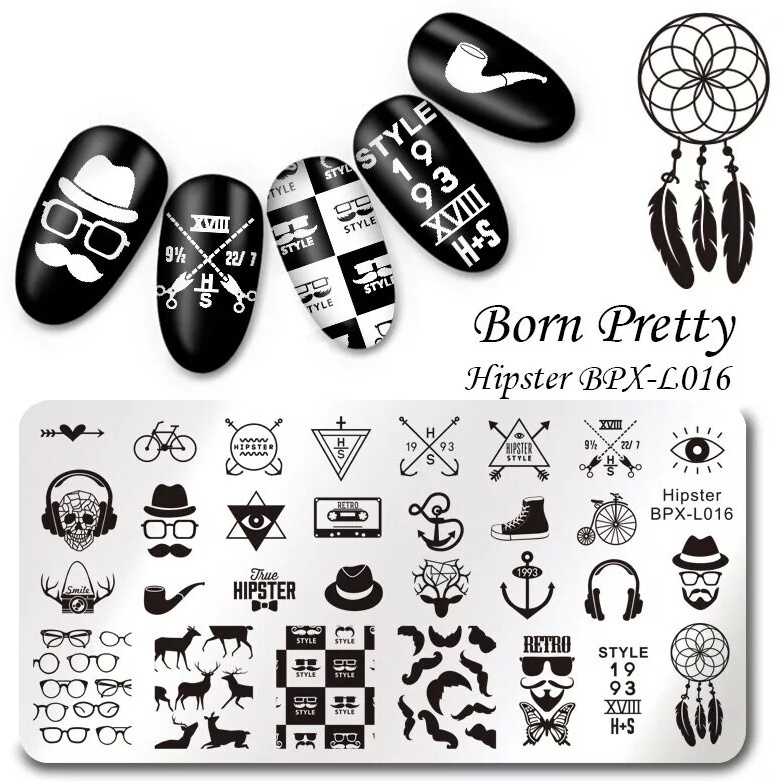 BORN PRETTY пластины Hipster BPX-L016