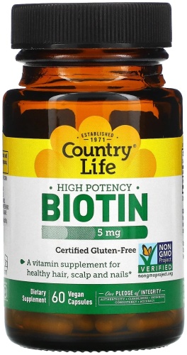 Country Life iHerb БАД Biotin 5 мг 60 капсул