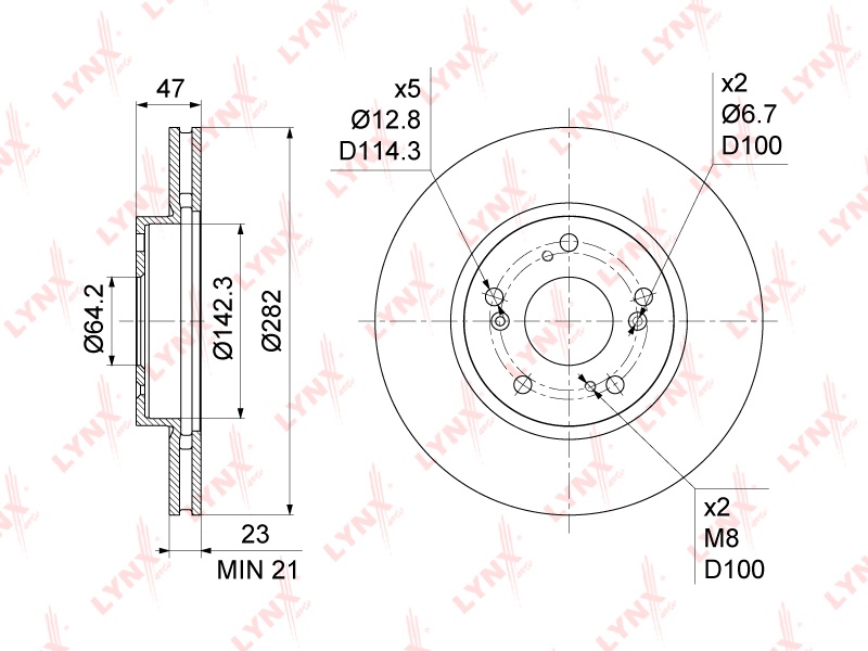 Диски LYNXauto передние BN1045