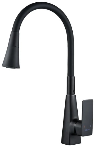 Смеситель с гибким изливом Shevanik S543H-3, латунь, цвет черный
