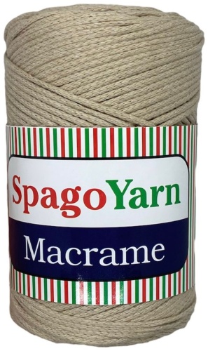 Моток Spagoyarn Macrame (Cotton) бежевый 225 м 250 г