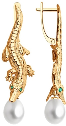 Серьги SOKOLOV EAR-SO-585-032780 вес 6.76 г золото, агат