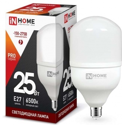 IN HOME 25W E27, светодиодная, холодный белый