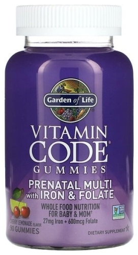 Garden of Life, Vitamin Code, жевательные таблетки для беременных, мультивитамины с железом, 90 жевательных таблеток