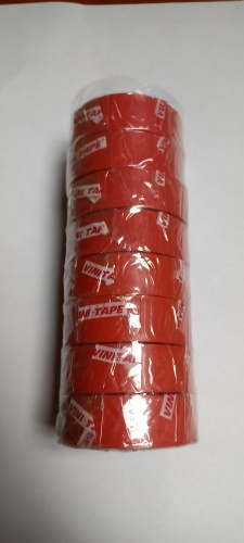 Изолента VINI TAPE ПВХ цвет красный, 10 м х 1 мм, 10 шт.