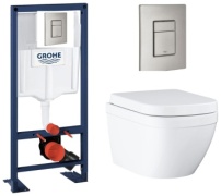 Grohe инсталляция с унитазом Euroceramic, санфарфор
