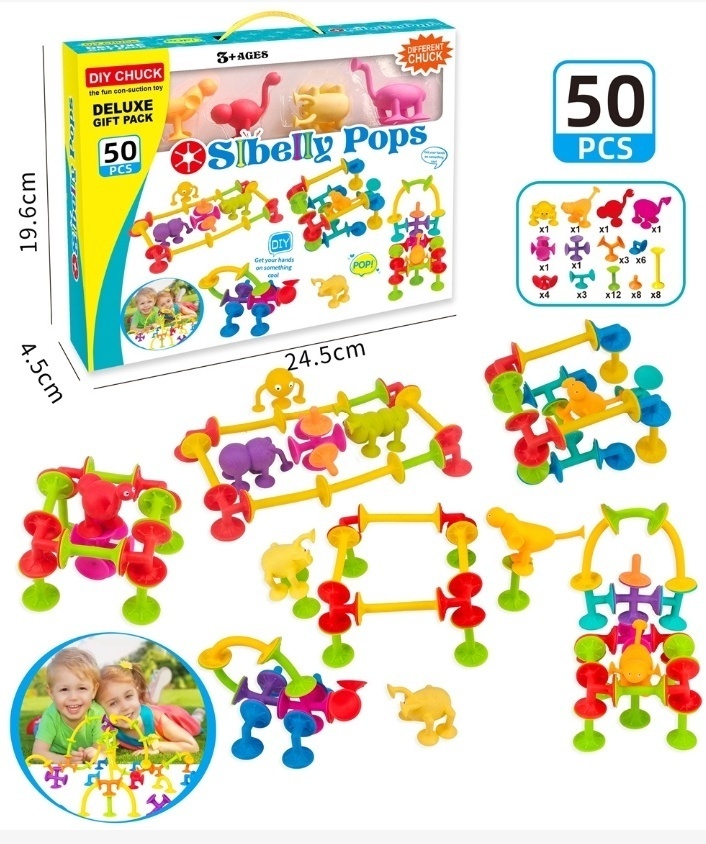 Купить Конструктор Веселые присоски 18319773_814287, деталей 50 шт в ...