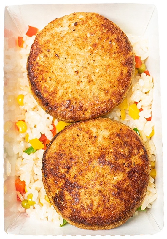 Mfood.kz Котлеты с курицей, с рисом и овощами 330 г