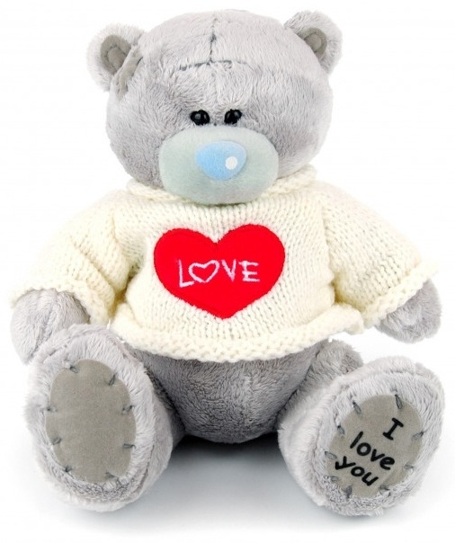 Купить Carte Blanche Teddy Bear в белой кофте 30 см в Алматы