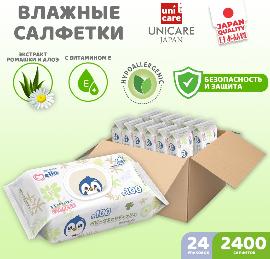 Детские влажные салфетки Mello 2400 шт