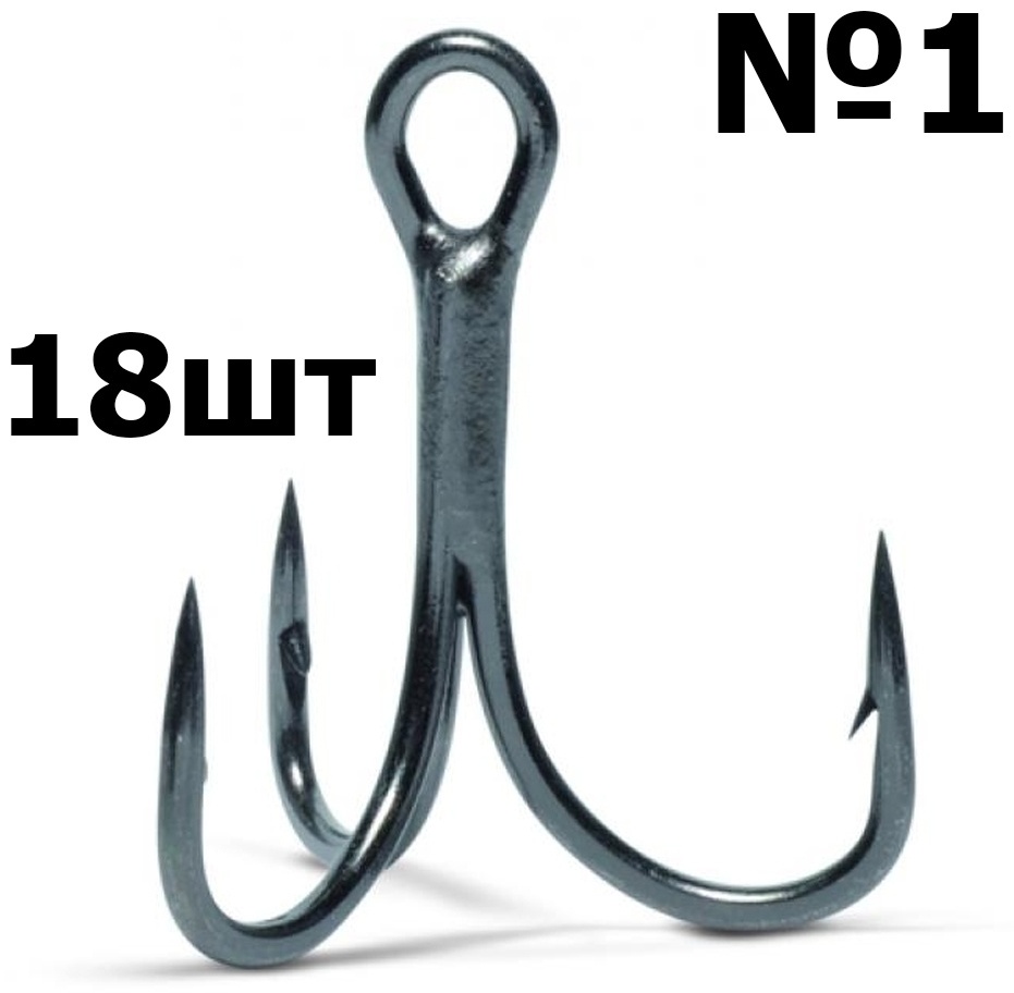 Крючок для рыбалки VitFishing VIT-31018 №1 тройной серебристый 18 шт