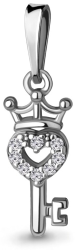 Подвеска AQUAMARINE 24589А вес 0.98 г серебро, фианит