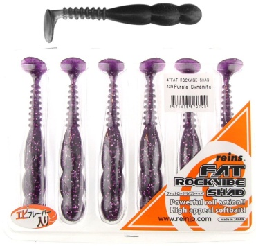 Мягкая приманка Reins Fat Rockvibe Shad 4"# 428 Purple Dynamite 6 шт 102 мм мультиколор
