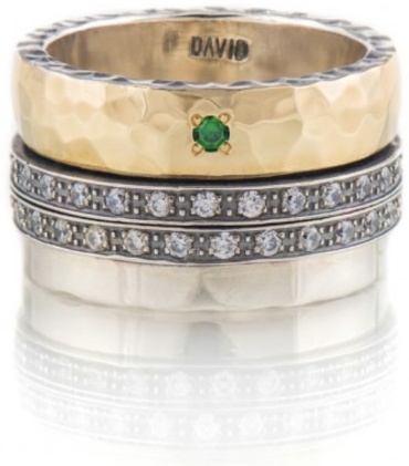 DAVID R3600Z размер 16 вес 15 г серебро, золото, циркон, шпинель