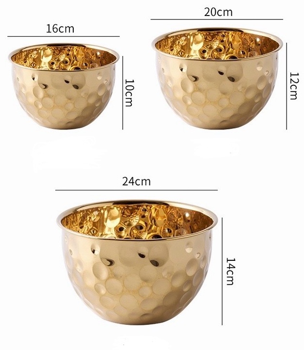 Салатник GOLDEN KITCHEN 14х24 см, сталь, 3 шт