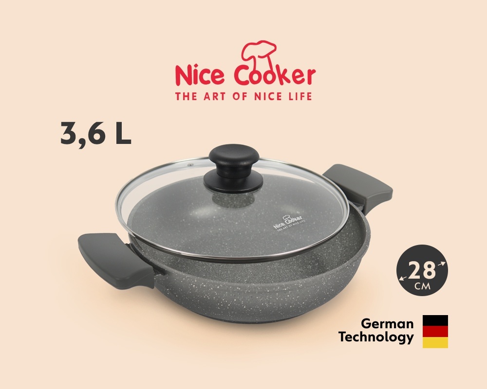 Сотейник Nice Cooker Pallas 28 см с антипригарным покрытием, алюминий