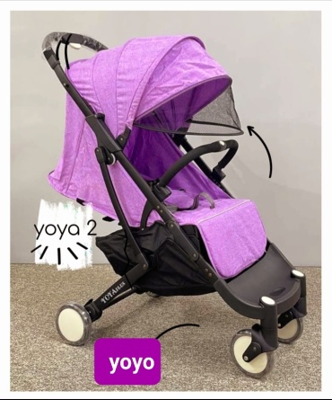 Коляска прогулочная YOYA Plus, черный, фиолетовый