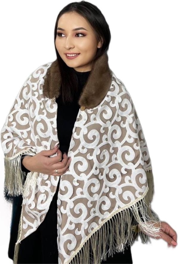 Шаль Aigerim натуральный мех 90 x 200 см