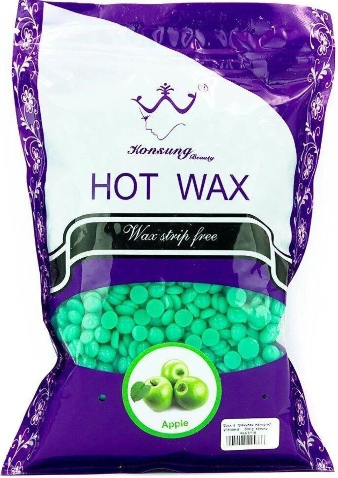 Воск пленочный Konsung Beauty Hot Wax Apple плотность средняя в гранулах 100 г