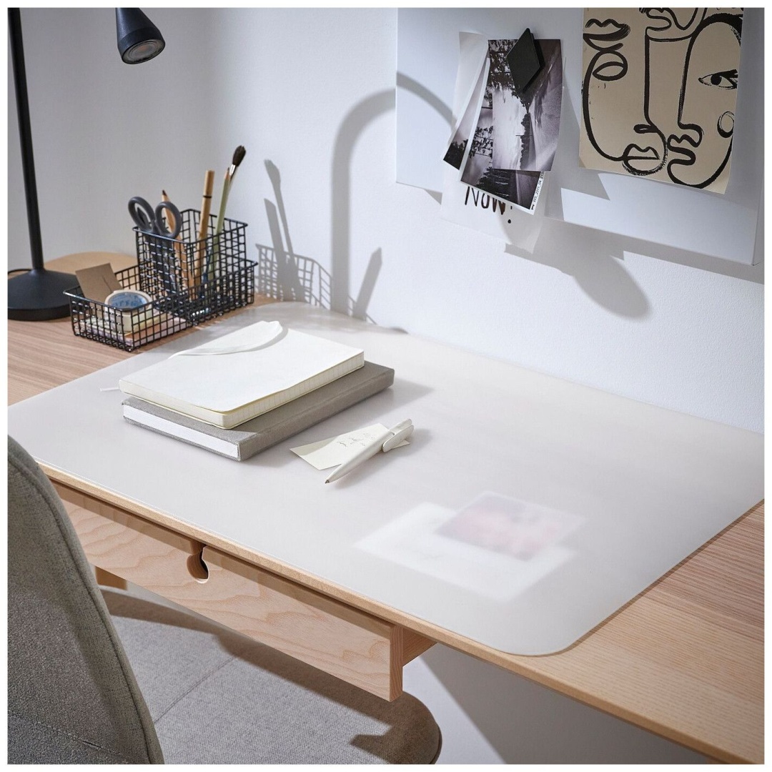 Коврик настольный IKEA 105.208.92 PLÖJA, 65x45, прозрачный, белый