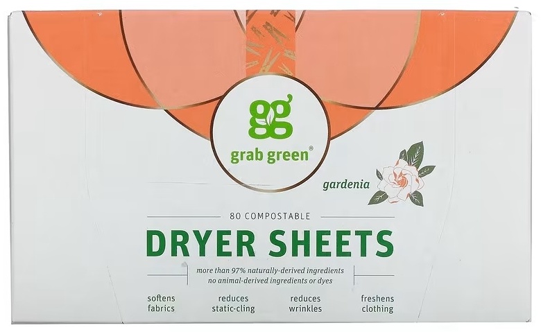 Grab Green салфетки-кондиционер для сушильной машины Dryer Sheets, Gardenia