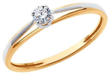 Diamant RIN-DI-585-713477-165 размер 16.5 вес 1.25 г золото, фианит
