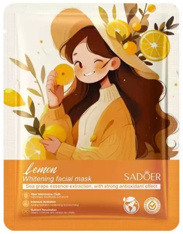 Маска для лица SADOER тканевая Lemon 1 шт