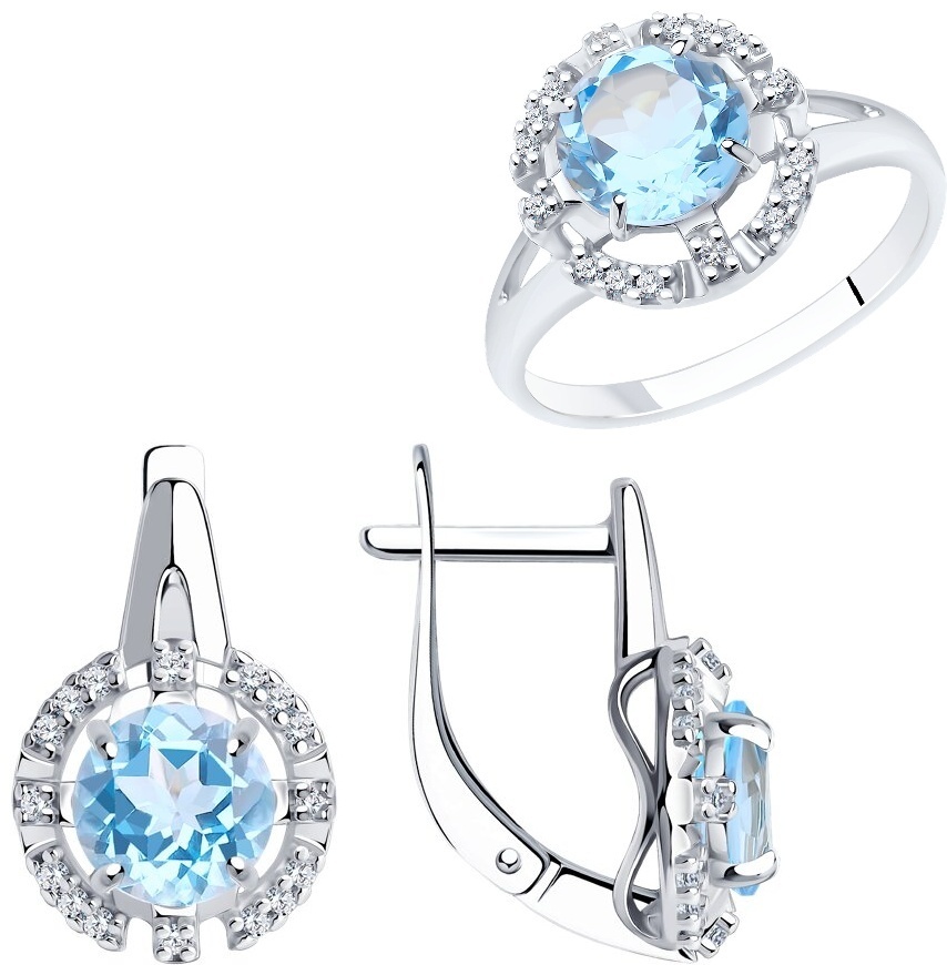 Diamant 94-310-00679-1-94-320-00679-1 вес 5.3 г 19 серебро, фианит