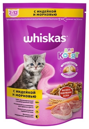 Корм Whiskas для котят индейка, морковь 0.35 кг