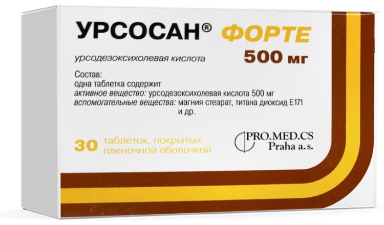 УРСОСАН ФОРТЕ 500мг N30 таб п.п.о.