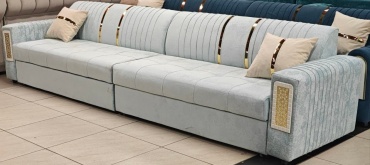 Ереке Мебель Sofa 5 BT RM комплект (2 дивана) обивка велюр, голубой