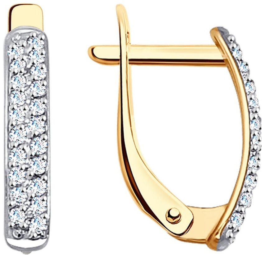 Серьги SOKOLOV EAR-SO-585-347337 вес 1.36 г золото, фианит