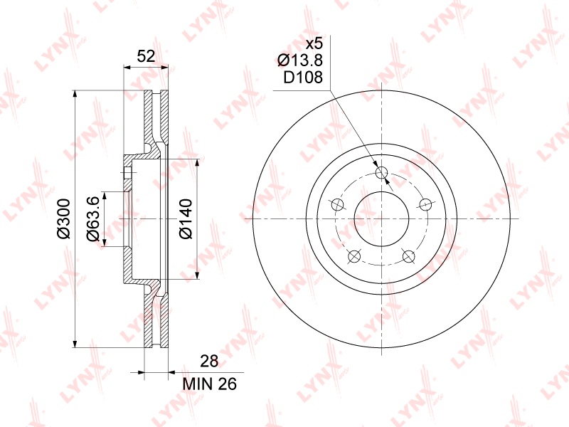 Диски LYNXauto передние BN1461