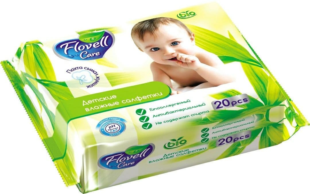 Влажные салфетки Flovell Care Детские 20 шт