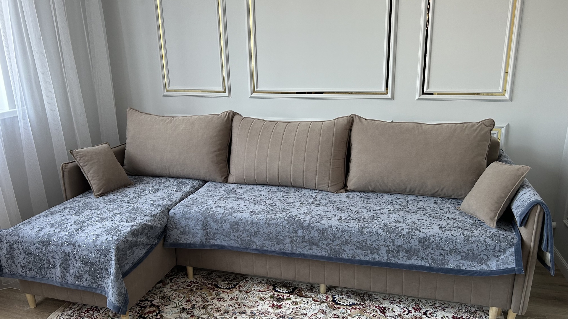 Дивандек для дивана 18206306_991043730 бирюзовый 210/90.160/90.90/90