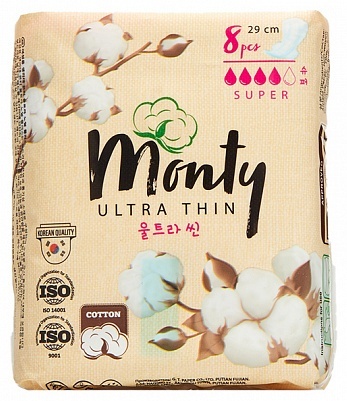 Monty прокладки Ultra Thin Super 8 шт