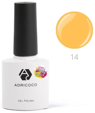 ADRICOCO гель-лак Pretty dolly №14 неоновый мандариновый глянцевое 8 мл