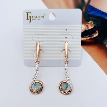 Серьги Fallon Jewelry бижутерный сплав, ювелирный сплав, медицинское золото, фианит, кристалл