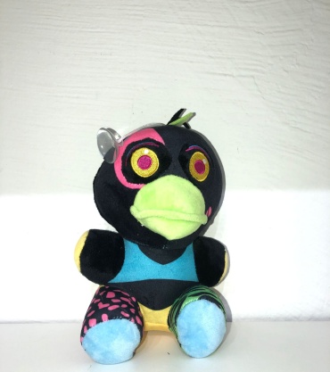 BABY TOY игрушка на присосках Мягкая игрушка Утка Чика с зубами, высота 25 см, черный, мультиколор