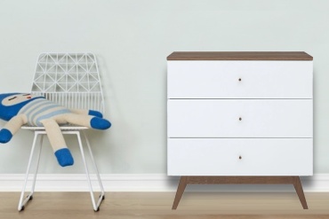 Детский комод BRW Брест Хеда KOM3S 00050177, 85x40.5x90 см, белый, коричневый