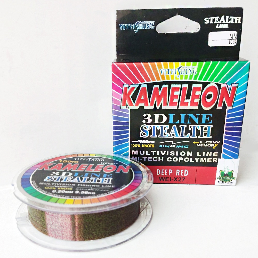 Леска VitFishing флюоркарбоновая Kameleon 3D 0.2 100м 0.2 мм мультиколор