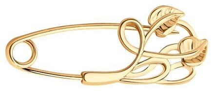 Брошь SOKOLOV 93040007 вес 1.02 г серебро, без вставок