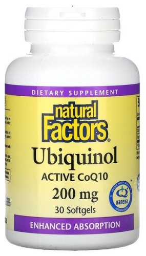Natural Factors антиоксидант Ubiquinol Active Co Q10 200 mg 30 таблеток