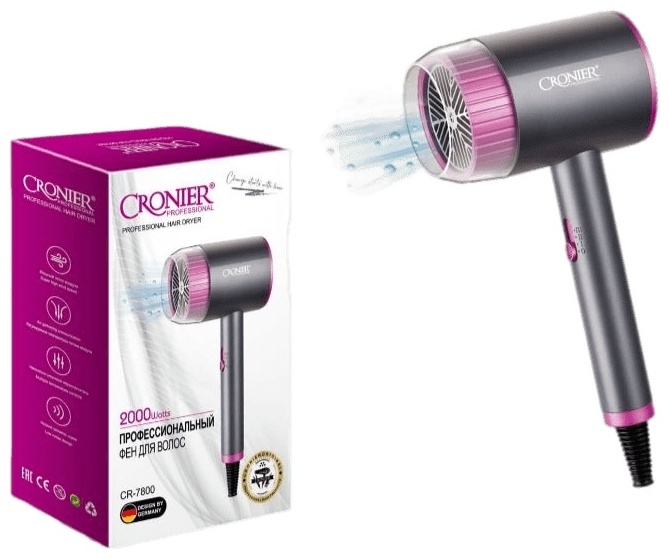 Cronier CR-7800 фен черный, розовый