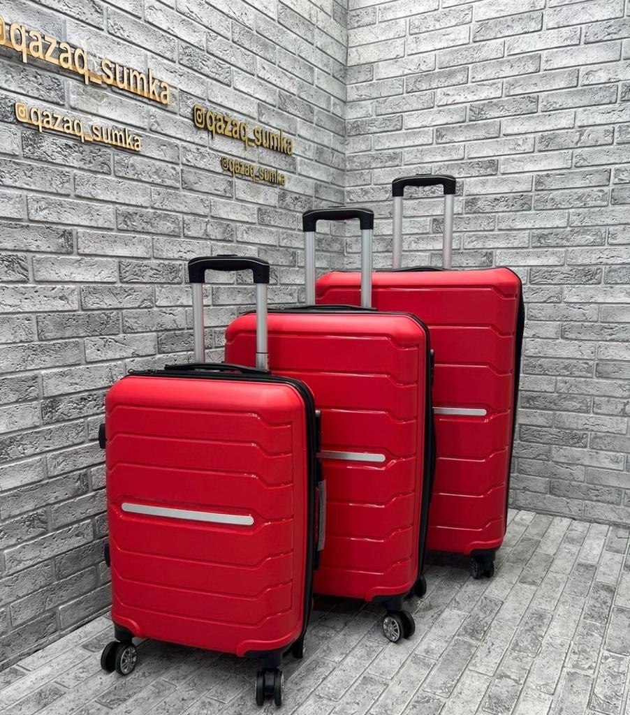 Купить Комплект чемоданов QAZAQSUMKA Qazaqsumka пластик 199 л красный в ...